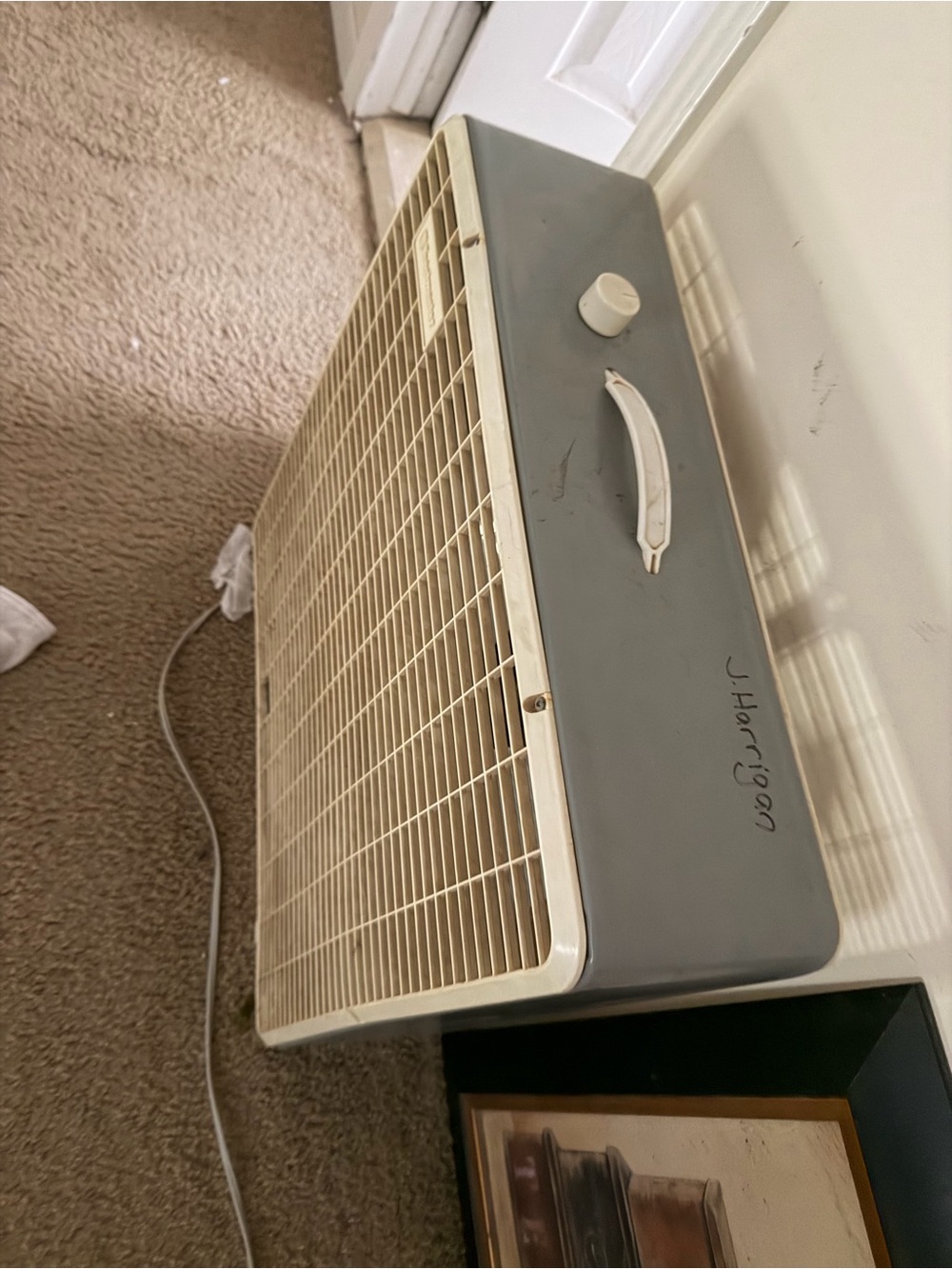 Gray Box Fan with Carry Handle - Cream Grill